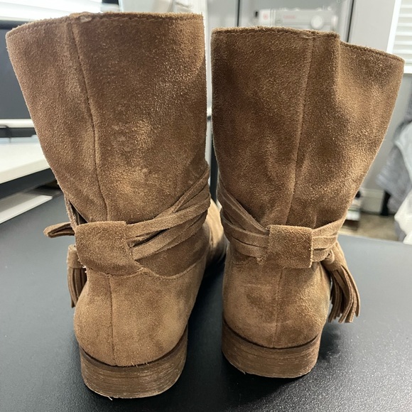 Splendid leather suede ankle boots with tassel accent tan - Picture 2 of 4